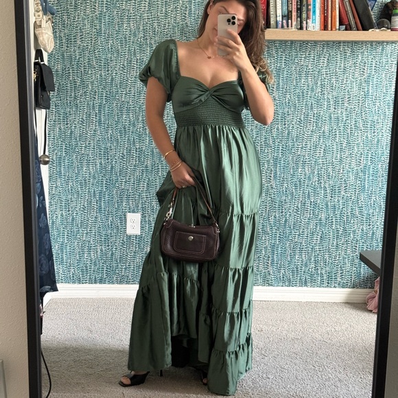 Anthropologie Sundrenched silky satin green - Picture 4 of 6